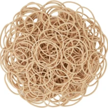 100g Ligas de Hule Resistentes 38mm (1.5") / Bandas Elásticas de Goma Multiusos para Oficina, Escuela y Hogar / Organizador de Cables, Papelería, Flores y Dinero / Alta Elasticidad Color Beige Natural - Beis - Ver 1