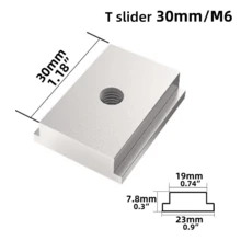 M6M8 T型滑杆，专为木工滑轨设计，DIY木工配件，压力块滑动固定块 - 彩色 - 查看 15
