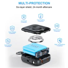 Sạc nhanh tích hợp cáp 10000mAh Sạc không dây Pin dự phòng di động cho đồng hồ Sạc nhanh PD20W với hai dây Màn hình kỹ thuật số LED 5 đầu ra Nhỏ gọn và nhẹ Bộ sạc du lịch Pin dự phòng cho điện thoại di động Món quà Valentine thiết yếu Không thể thiếu - màu đen - Xem 8