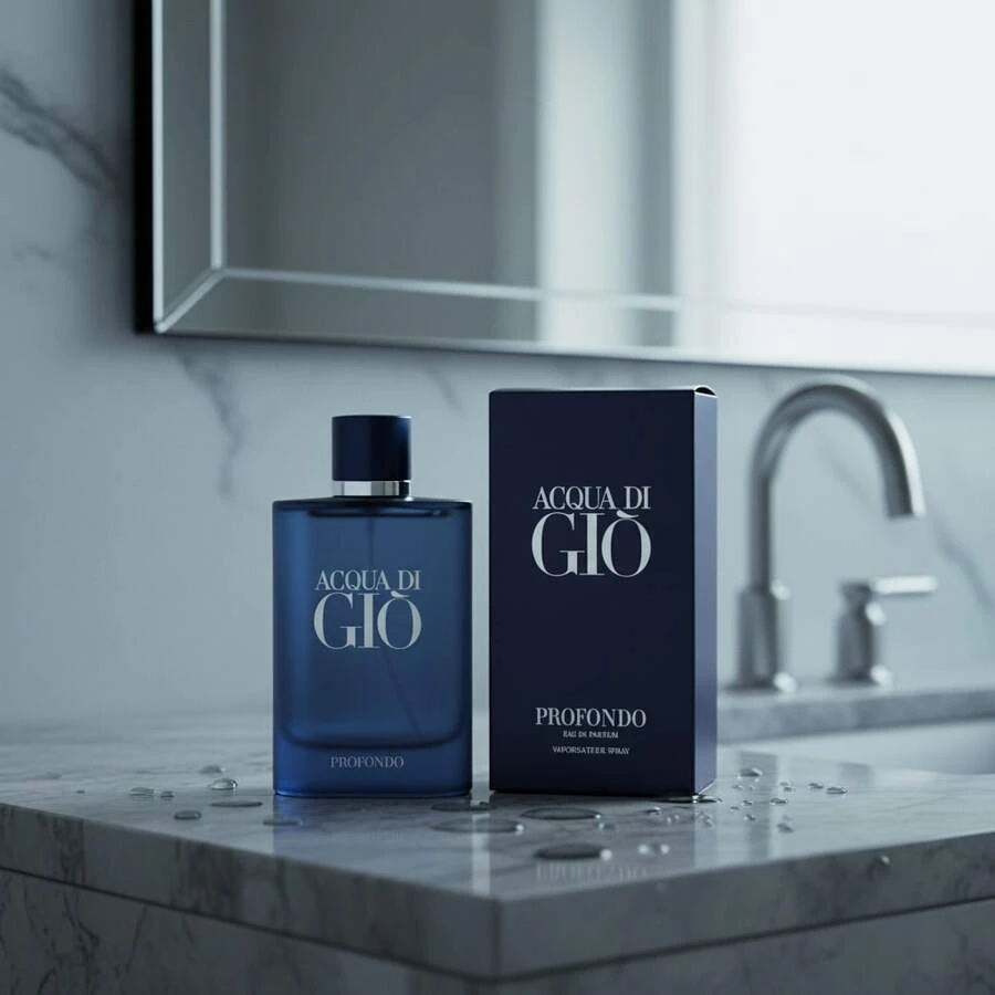 Perfume de hombre Azul Profundo 100ml, Fragancia Tipo GIO Profondo, Aroma Marino Mineral Idéntico al Original, Colonia en Oferta Especial, Regalo de Alta Calidad para Uso Diario, Alternativa Perfecta Larga Duración