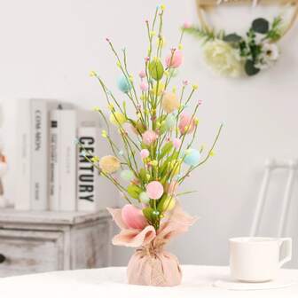 Simulation Easter Bouquet Decorations, Creative Simulation Easter Egg Flower, Home Party Pendant Door Hanging, For Home Room Living Room Office Decor, For Valentine's Day New Year Easter Party Decor