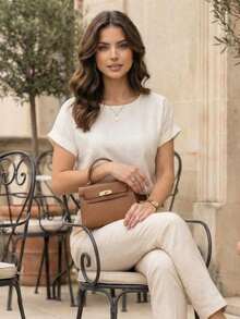 Muriah Basic Blouse 100% Viscose Fabric Ideal For Everyday Wear Perfect Fit - 白色 - 查看 2