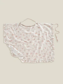 1 chiếc [Oeko-Tex] Áo cho con bú bằng vải cotton nhăn họa tiết hoa nhỏ, thoáng khí và mềm mại cho các bà mẹ, cũng thích hợp làm tấm che nắng cho ghế ô tô, khăn che cho con bú thoáng khí, mái che xe đẩy em bé đa năng. - Nhiều màu - Xem 2