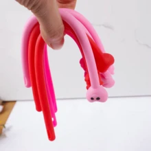 12件/套 随机款式 弹力绳 玫瑰粉色爱心装饰，情人节派对小礼物 - 彩色 - 查看 6