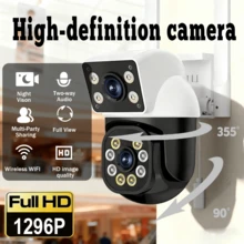 1296P Full HD Wireless WiFi Security Camera 355° Pan 90° Tilt Night Vision Two-Way Audio Multi-Party Sharing Home Outdoor IP Camera With Full View Monitoring - Multicolor - View 12