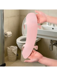 2pcs Portable Antibacterial Silicone Seat Cushion: Healthy Silicone Material, Easy To Clean And Reuse, Convenient To Carry And Install, Suitable For Travel, Hotel, And Public Places - Multicolor - View 1