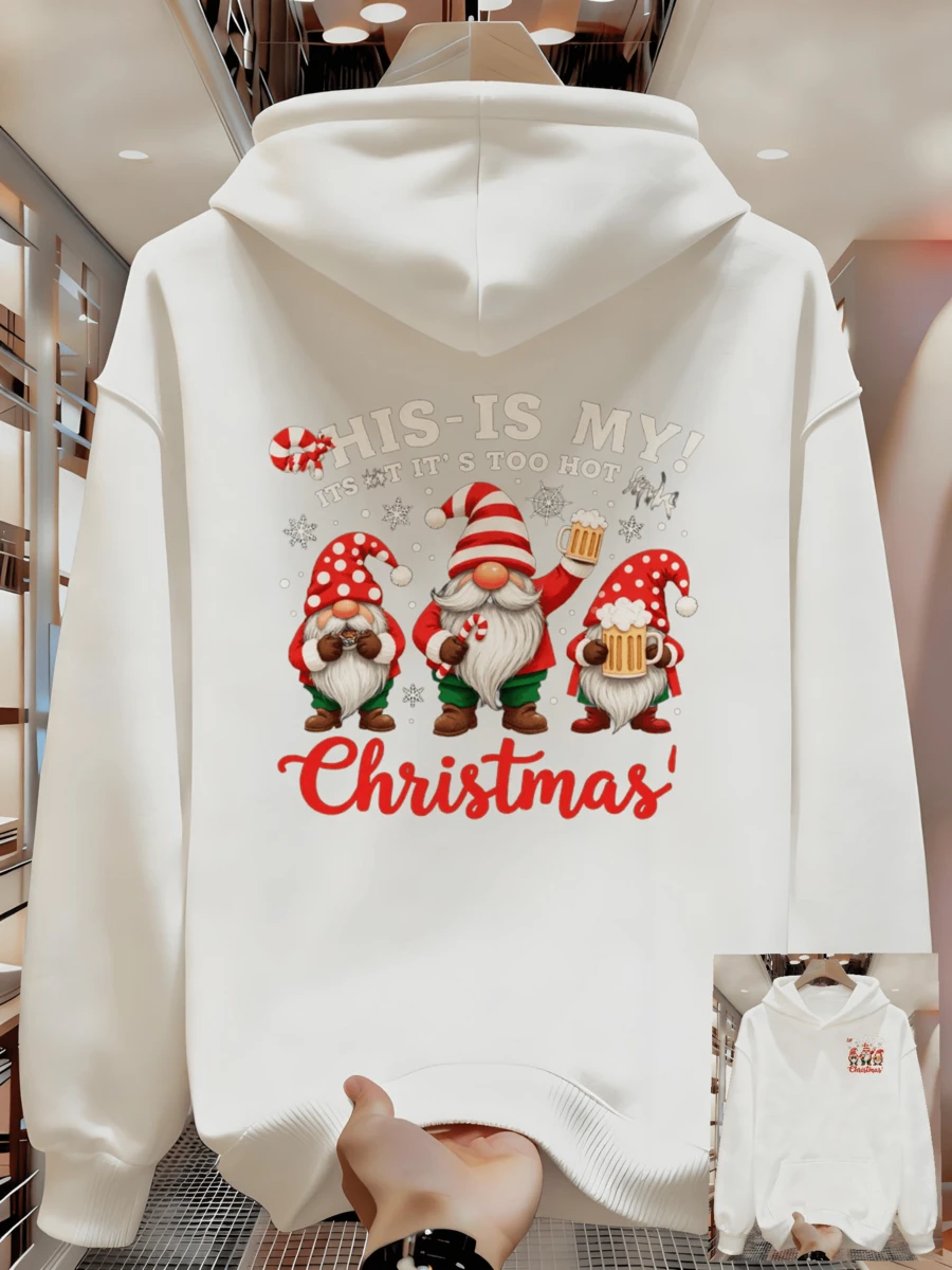 Sudadera con Capucha para Hombre para Primavera y Otoño, Tela Suave, Ajuste Ceñido sin Restricciones, Ropa de Invierno para Hombre QUSL - Blanco - Ver 1