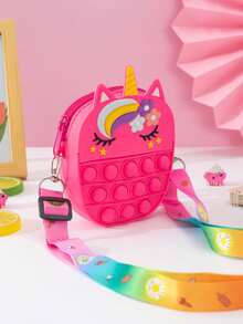1pc Silicone Unicorn Bangs Shape Adjustable Crossbody Bag, Suitable For Outings, Holiday Gift - Silicone Unicorn - View 8
