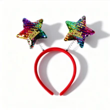 12件套圣诞派对头饰 - 圣诞老人/雪人/驯鹿角/星星/圣诞帽/圣诞树/可爱装扮/圣诞礼物，男女通用 - 彩色 - 查看 8