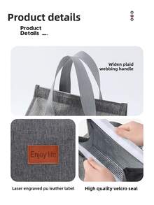 1pc Portable Lunch Bag For Students, Thickened Insulated Lunch Pack, Waterproof And Oil-Resistant, Cation Bag - Multicolor - View 10
