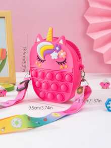 1pc Silicone Unicorn Bangs Shape Adjustable Crossbody Bag, Suitable For Outings, Holiday Gift - Silicone Unicorn - View 9