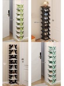 9/6-Tier Narrow Shoe Rack, New Upgraded Shoe Rack, Small Vertical Shoe Rack, Space-Saving DIY Freestanding Shoe Organizer Rack, Suitable For Entryway, Closet, Fits US Size 9-10, Easy Assembly And Sturdy Structure, Black And White Color, Suitable For Room Decor, Halloween Decor, Autumn Decor, Christmas/Halloween/Christmas Decor