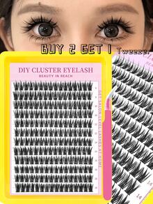 384/192 Cluster Beginner-Friendly Single-Knot Light Brown C-Curl Tapered Tip False Eyelashes | Fluffy DIY Cluster Fake Lashes 8-18mm Mixed Length | Easy To Wear Natural Lengthening Lashes, Suitable For Daily/Party And All Eye Shapes - C - View 10