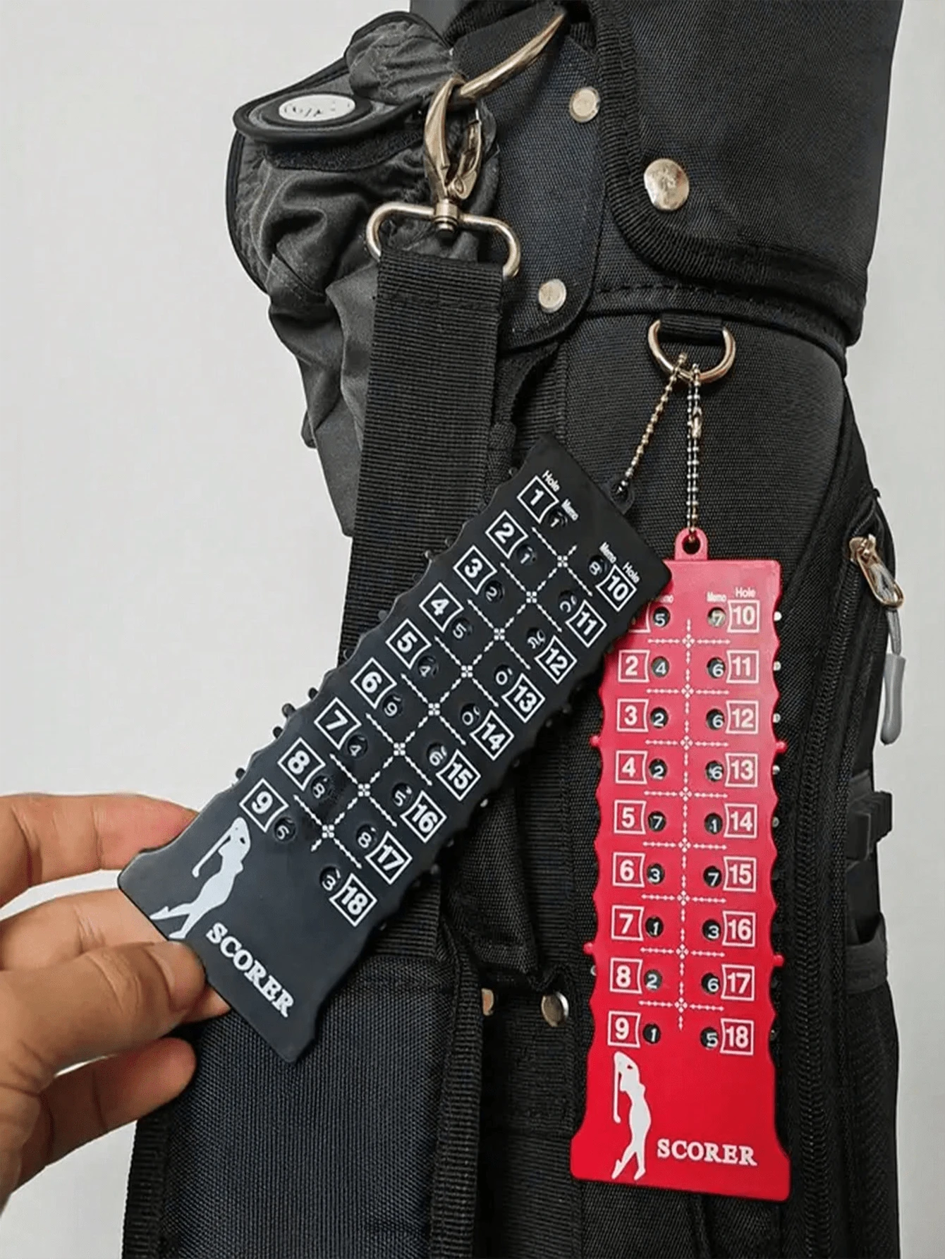 1pc Portable Golf Score Counter, Scorecard, 18-Hole Golf Swing And Putting Score Keeper, Golf Score Indicator, Golf Counter With Beaded Chain Hook, Golf Training, Practice, Competition Accessory, Gift For Golfer Friends - Multicolor - View 1