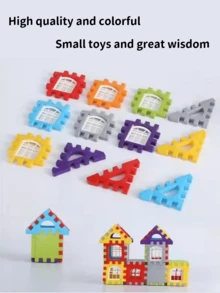 3+ Years Old Kids Puzzle Set, Educational Toy For Brain Development, Kindergarten House Stacking Blocks, Openable Windows, Large Size PP Creative Square Blocks, 33/196PCS Bagged, Birthday Gift Prize - Large New House Building Blocks - View 3