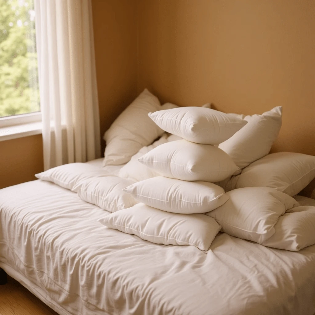 2个高弹无纺布PP抱枕芯，适用于床和沙发 - 可机洗家居装饰，舒适的床上用品配件，中性色系抱枕，休闲设计，支撑力强，不易结块，透气性好，适合日常使用和招待客人，填充柔软。 - 白色2pcs - 查看 1