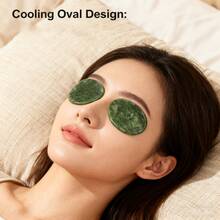 2pcs Cold & Hot Stone Eye Massage Pads, 3*4cm Pink & Green, Facial Skin Care - Multicolor - View 6
