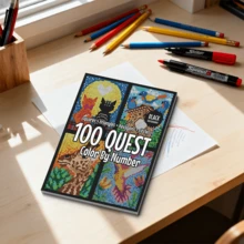 Adult Color Exploration Activity Book - Square + Triangle + Hexagon + Circle (Black Background), Pixel Coloring By Numbers, 2000-5000 Pixels Per Page, Approximately 30 Minutes Per Page - Black - View 9