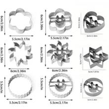 4/6/10件套3D可爱蛋糕模具，不锈钢笑脸饼干模具，不粘烘焙工具 - 銀色 - 查看 11