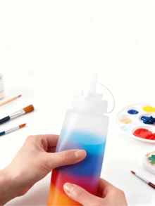 5pcs/Set Rainbow Corn Flour Spray Bottles, Essential For Sports Meets, Colorful Street Photography, Color Run Powder, Colored Corn Starch, Student Celebrations, Rainbow Street Photography, Internet Celebrity Powder Throwing, Outdoor Entertainment, Squeeze Bottles, Can Be Used To Store Paint - Multicolor - View 5
