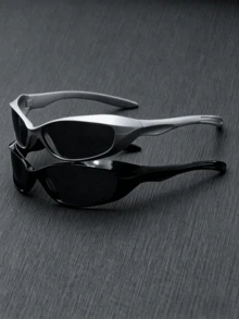 2pcs Punk Style Fashion Glasses, 2025 Y2K Millennium Fashion Street Cool Unisex Glasses, Suitable For Carnival Parties, Street Photography, Tropical Beach Vacation, Beach Accessories, Beach Toys, Summer Beach Holiday, Outdoor, Travel - 2PCS - View 11