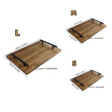 1 khay tay cầm bằng gỗ cẩm lai cao cấp - Khay đựng bằng gỗ bền, đĩa nhà hàng, đĩa phô mai, đĩa trái cây, đĩa bít tết và khay đựng, thích hợp đựng thịt, phô mai, bánh mì, bề mặt thực phẩm, khay bếp, thớt gỗ ướp, thớt chuẩn bị nhà bếp phong cách, đĩa đựng đa năng, thiết kế gỗ tự nhiên - màu nâu - Xem 6