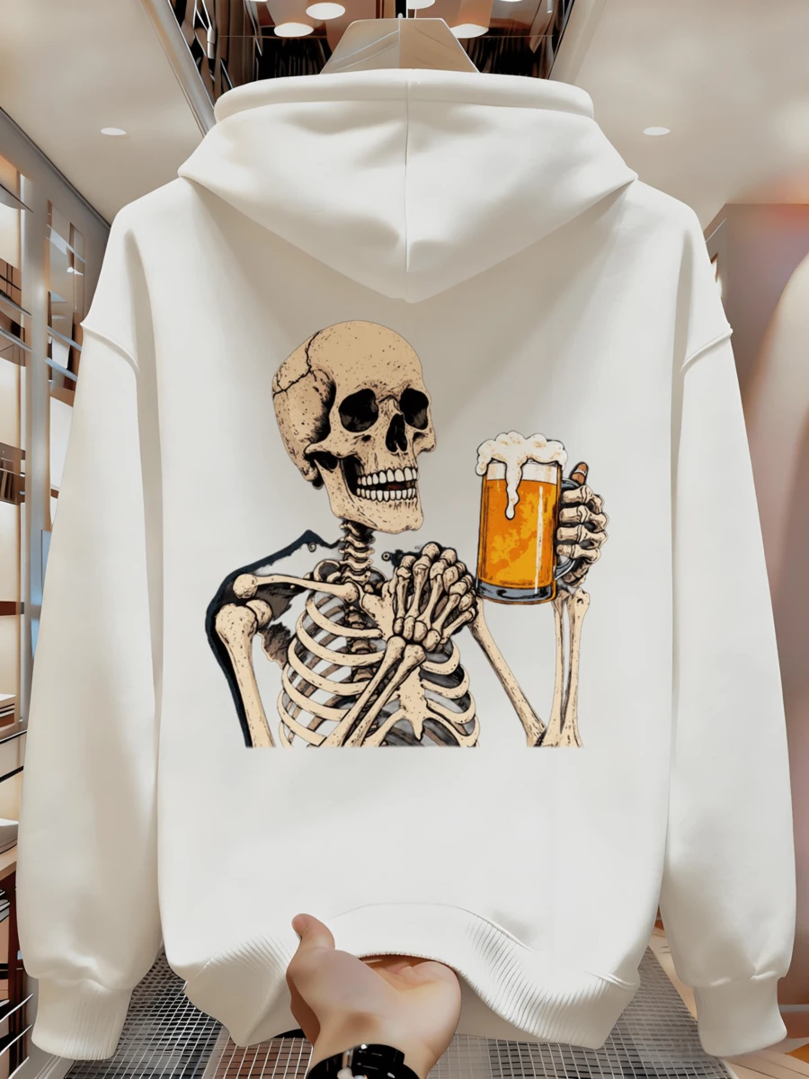 Sudadera con Capucha de Moda para Hombres Ropa de Invierno RFOK - Blanco - Ver 1