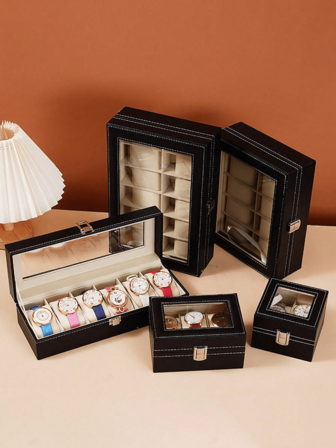 12/2 Slot Watch Storage Box Valentine's Day, Watch Box Storage Organizer Display Box Jewelry Storage Box Valentine's Day, Mother's Day, Large Capacity PU Leather Watch Box, Watch Display Box And Jewelry Storage Box, Simple Watch Storage Box For Men And Women Mechanical Electronic Watch Dustproof Watch Box Multiple Sizes Portable High-End Zipper Design Watch Collection Box Girlfriend Gift