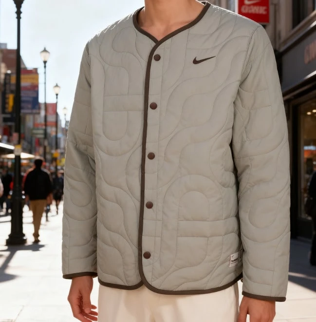 Abrigo acolchado ligero y cómodo Nike New Men's ASMCNY PADDED Casual HV8204-370 - Verde - Ver 1