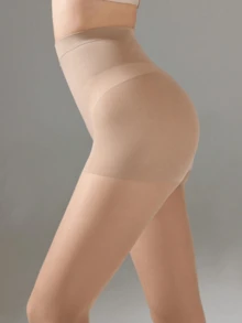 1双20D女士修身舒适透明连裤袜，柔软杏色连裤袜舞蹈袜 - 彩色 - 查看 3