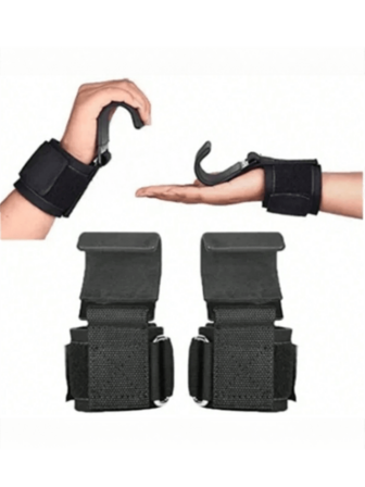 2个腕钩，适用于举重、硬拉、引体向上、力量训练，减轻手部压力