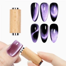 2pcs Combination Of New Wood Grain And Anti-Falling Strong Magnetic Cat Eye Nail Polish Special Cylindrical Strong Magnetic Force Iron Magnet Beauty Nail - Multicolor - View 2