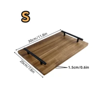 1 khay tay cầm bằng gỗ cẩm lai cao cấp - Khay đựng bằng gỗ bền, đĩa nhà hàng, đĩa phô mai, đĩa trái cây, đĩa bít tết và khay đựng, thích hợp đựng thịt, phô mai, bánh mì, bề mặt thực phẩm, khay bếp, thớt gỗ ướp, thớt chuẩn bị nhà bếp phong cách, đĩa đựng đa năng, thiết kế gỗ tự nhiên - màu nâu - Xem 11
