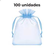Kit Of 100 Small Organza Bags (17x23 Cm) For Gift Wrapping, Soap, Jewelry, Party Favors, Baby Showers, Weddings - 藍色 - 查看 1