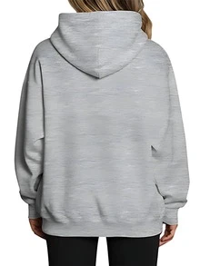 Fashionable Outdoor Hooded Sweater For Women. Black Hoodie With Dog Paw Print And "Dog Mama" Text For Dog Lovers. Casual Style. Perfect For Dates, Outings, And Holiday Gifts. - 淺灰色 - 查看 2