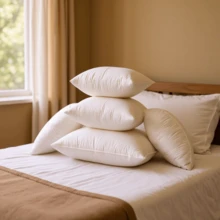 2个高弹无纺布PP抱枕芯，适用于床和沙发 - 可机洗家居装饰，舒适的床上用品配件，中性色系抱枕，休闲设计，支撑力强，不易结块，透气性好，适合日常使用和招待客人，填充柔软。 - 白色2pcs - 查看 5