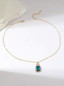 Women's Jewelry Set - Luxury Elegant Blue Sapphire Rhinestone Edged Earrings, Ring, Necklace 3 Pieces Set, Suitable For Evening Gala/New Year Party, Exquisite Accessories For Gifts, Confessions, Surprises, Campus Romance, Proposals, And Weddings - Multicolor - View 4