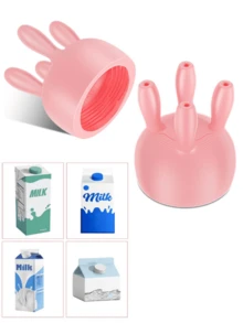 4 Nozzle Milk Carton Lids, Hard Material, Container Adapter Separate Lid, Easy To Clean, Beverage Box Pouring Accessory, Breakfast Liquid Dispenser, Oat Milk, Soy Milk, Almond Milk, Milk, Cream, Orange Juice, Everyday Kitchen Use - Multicolor - View 10
