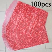 25/50/100 Pcs Heart Pattern Waterproof Mail Bags - Durable Plastic Clothing And Daily Package Delivery Bags, Suitable For Party, Wedding Gift Bags - Multicolor - View 14