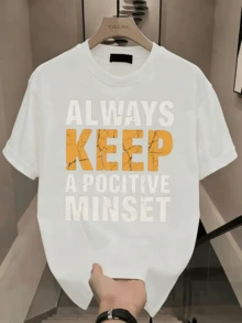 Camiseta Casual para Hombre de Algodón Impresa de Manga Corta de Alta Calidad Duradera para Uso Diario con Aspecto Refrescante Playera Hombre LTVU - Blanco - Ver 1