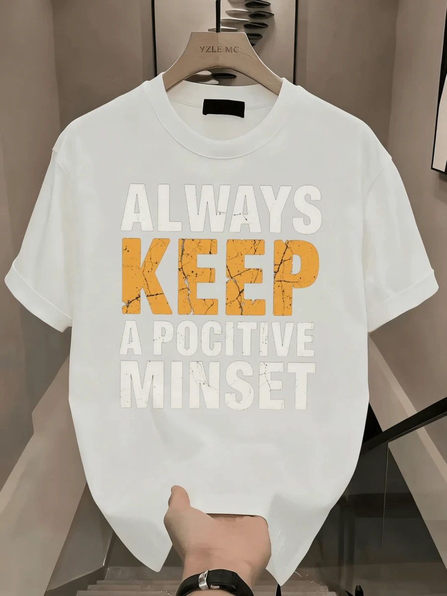 Camiseta Casual para Hombre de Algodón Impresa de Manga Corta de Alta Calidad Duradera para Uso Diario con Aspecto Refrescante Playera Hombre LTVU - Blanco - Ver 1