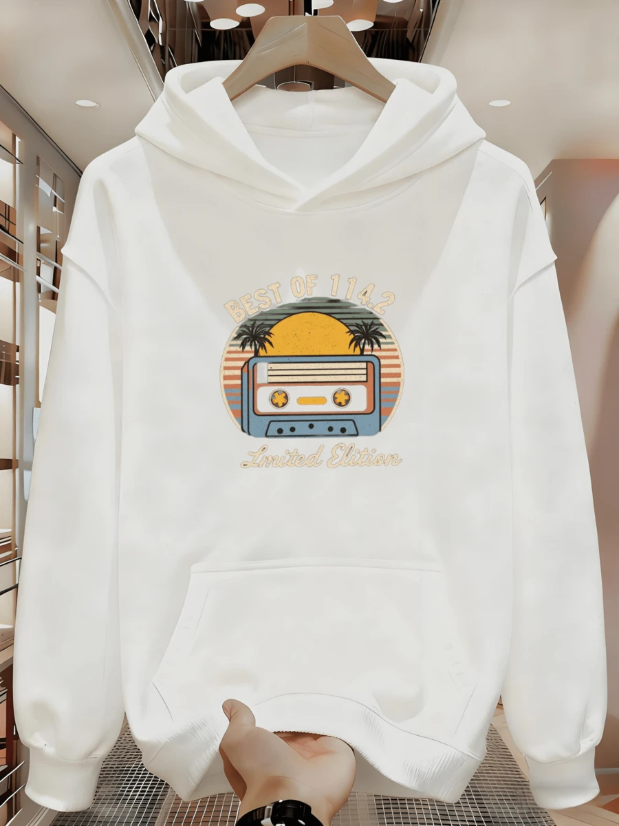 Sudadera con capucha para hombres de primavera y otoño, diseño simple, adecuada para el trabajo U6NA - Blanco - Ver 1