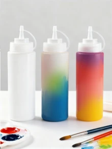 5pcs/Set Rainbow Corn Flour Spray Bottles, Essential For Sports Meets, Colorful Street Photography, Color Run Powder, Colored Corn Starch, Student Celebrations, Rainbow Street Photography, Internet Celebrity Powder Throwing, Outdoor Entertainment, Squeeze Bottles, Can Be Used To Store Paint - Multicolor - View 11