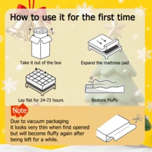 Extra Thick Mattress Topper | 3D+7D Snow Down Alternative Fill Overfilled Plush Pillow Top With 8-23 Inch For Deep Pocket, Machine Washable, 360° Full Coverage - 白色 - 查看 8