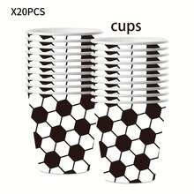 80pcs Football Themed Football Disposable Tableware Set, Includes Disposable Plates, Napkins, And Paper Cups , Perfect For Sports Party, Camping, Barbecues, Picnic, Wedding, Party And Birthday, Suitable For Sports Party Decorations, Home Decorations, Birthday Decorations, Wedding Decorations, Which Perfect Footabll Party Supplies, Bbq Supplies, Football Game Viewing Parties, Birthday Party Supplies - Multicolor - View 6