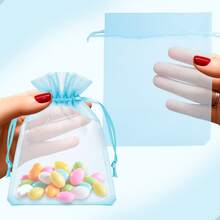 Kit Of 100 Small Organza Bags (17x23 Cm) For Gift Wrapping, Soap, Jewelry, Party Favors, Baby Showers, Weddings - 金色 - 查看 5