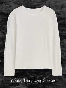 Feeling Lucky Long Sleeves Shirt, 8 Ball Long Sleeves Tee, Aesthetic Long Sleeves Shirt, Lucky Long Sleeves Shirt, Feeling Lucky Cherry 8 Ball Graphic Long Sleeves Tee, Graphic Tees, Womens Tops, Halloween Costumes For Women, Comfortable Casual Summer Wear - Long sleeves - White - 查看 3