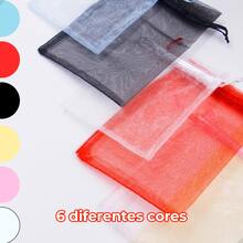 Kit Of 100 Small Organza Bags (17x23 Cm) For Gift Wrapping, Soap, Jewelry, Party Favors, Baby Showers, Weddings - 淺粉色 - 查看 8