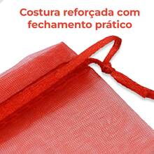 Kit Of 100 Small Organza Bags (17x23 Cm) For Gift Wrapping, Soap, Jewelry, Party Favors, Baby Showers, Weddings - 紅色 - 查看 6