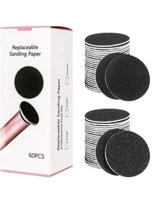 60/120片装去茧垫替换装 - 80目和180目粗细砂带，适用于电动磨脚器和修脚机 - 去除足部、脚跟和脚趾的死皮和硬皮 - 男女居家修脚必备 - 彩色 - 查看 9